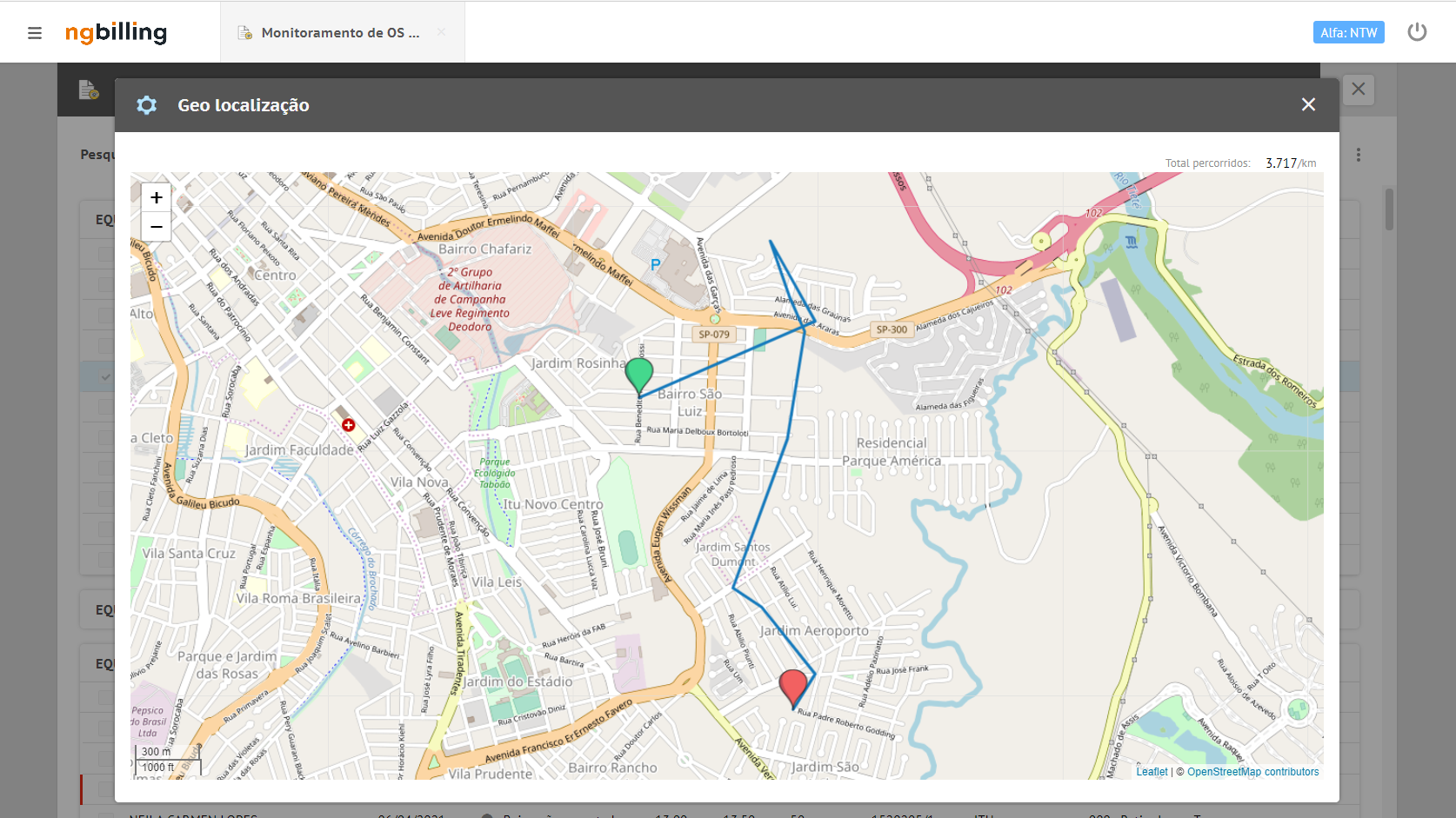 screenshot of NG Billing by Objective